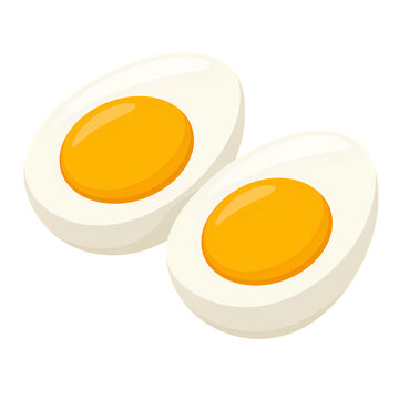 Boiled Egg Halves Minimal Food Illustration