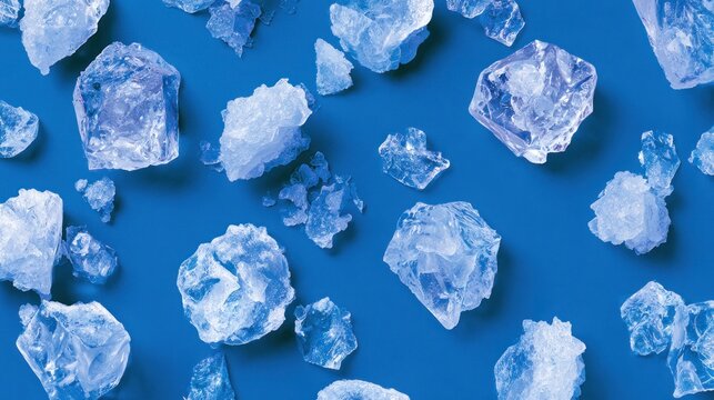 Crushed ice chunks with transparent background