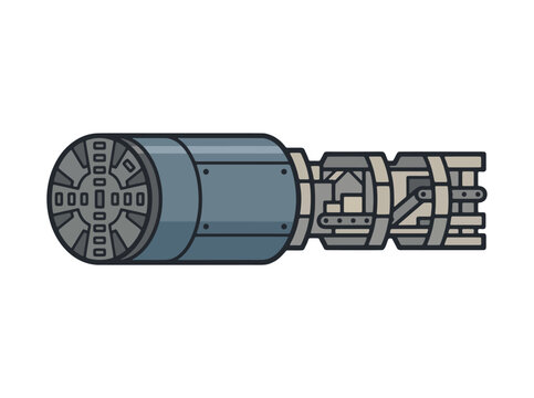 Tunnel Boring Machine (TBM) Cutter Head - Ideal for industrial engineering blogs, construction company websites, technology infographics, and heavy machinery design elements