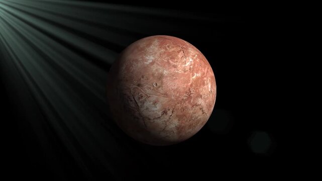 Makemake Dwarf Planet Rotating in Space, Outer Solar System 3D Animation