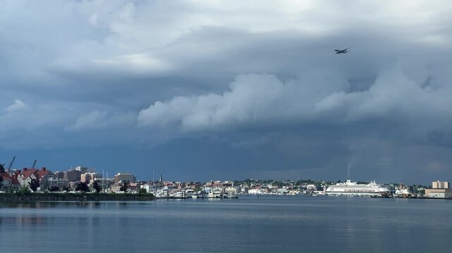 Plane Over Portland Maine