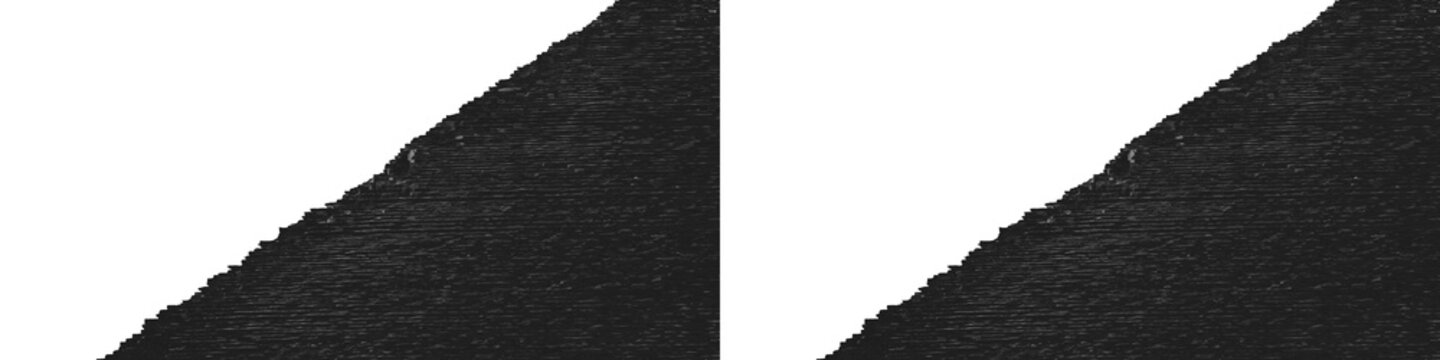 Abstract black and white diagonal transition matte with digital scanline noise and glitch texture overlay