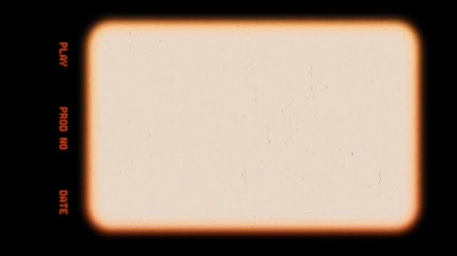 Vintage video overlay of Super 8 mm movie film light leaks with retro frame, warm glow, dust and scratches, isolated with alpha channel