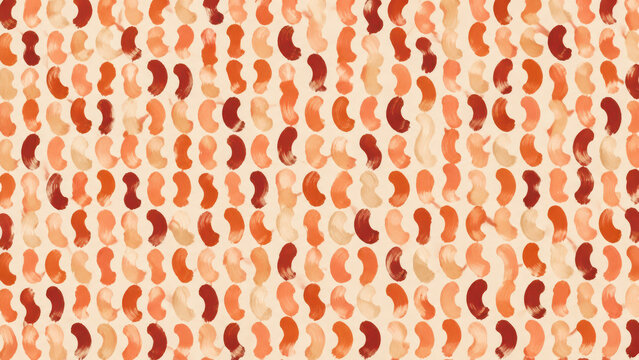 Abstract warm painted brushstroke pattern in coral and cream