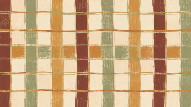 Textured abstract plaid pattern in muted earth tones