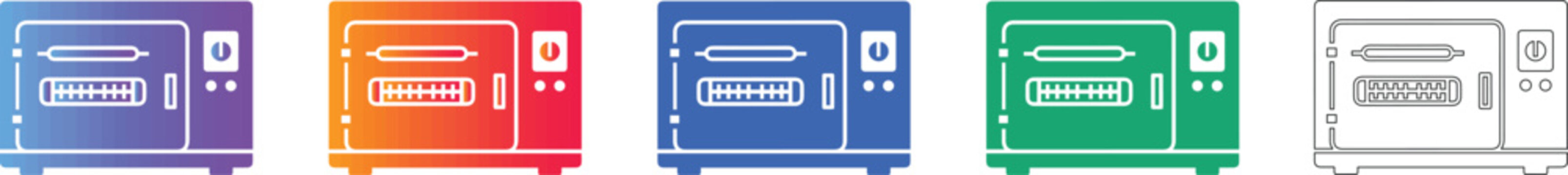 Horizontal Medical Autoclave Icons