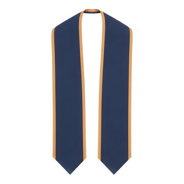 Dark blue graduation stole with gold trim for university or high school ceremony