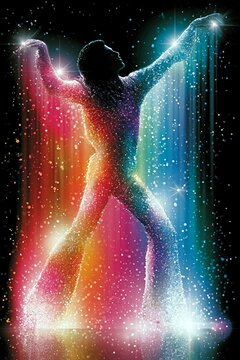 Radiant Disco Dancer in a Spectrum of Light