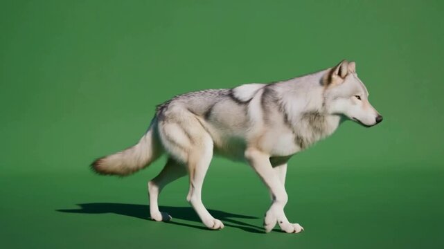 artic wolf on a green background