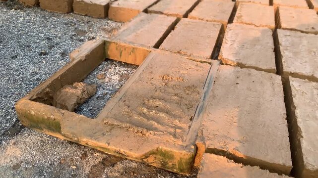Manual Brick Making Using a Traditional Mold