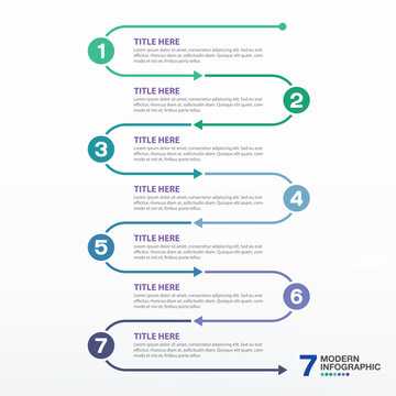 Infographic with 7 steps, process or options.