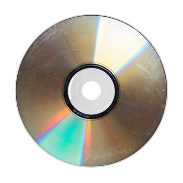 Damaged CD DVD disc media, png isolated on transparent background