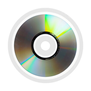 Blank shiny CD DVD disc media, png isolated on transparent background