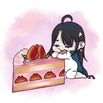 girl with cake