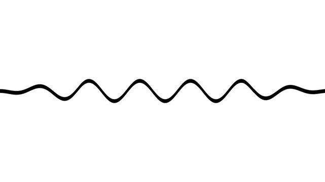 Minimal black wavy line abstract background, smooth horizontal wave pattern, simple modern decorative curve, flowing waveform design for banner, border, wallpaper, 4k animation .