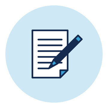Business icon isolated: pencil writing a document