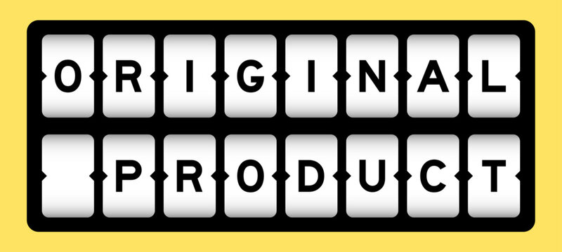 Black color in word original product on slot banner with yellow color background
