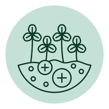 Organic agriculture and sustainability icon: cover crops