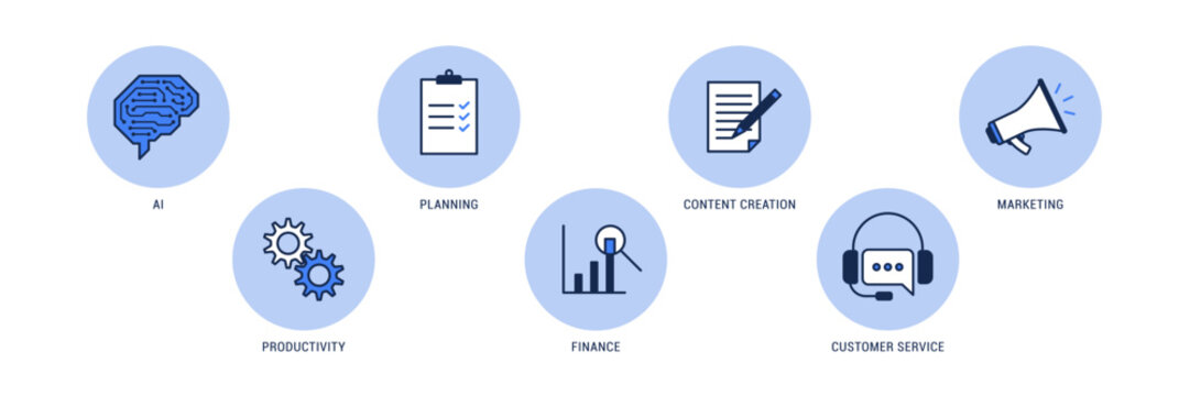 Business and technology services icon set