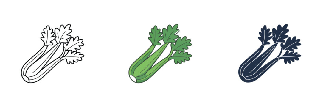 Celery icon symbol template for graphic and web design collection, logo vector illustration. Fresh vegetable symbol representing healthy eating, nutrition, organic farming, gardening, agriculture