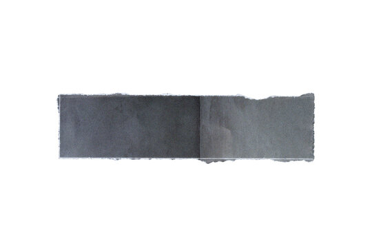 piece of blank grey paper rectangle texture background torn and ripped on transparent background. document frame design