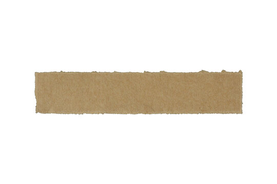 piece of blank brown paper rectangle texture background torn and ripped on transparent background. document frame design