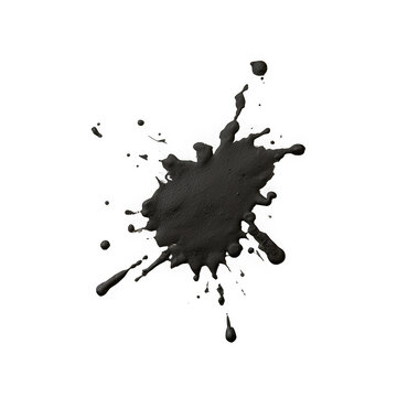 Thick black ink blot with irregular edges
