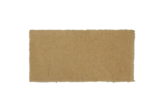 piece of blank brown paper rectangle texture background torn and ripped on transparent background. document frame design