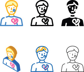 Fototapeta premium range broken heart male color icon vector. broken heart male sign. isolated symbol illustration