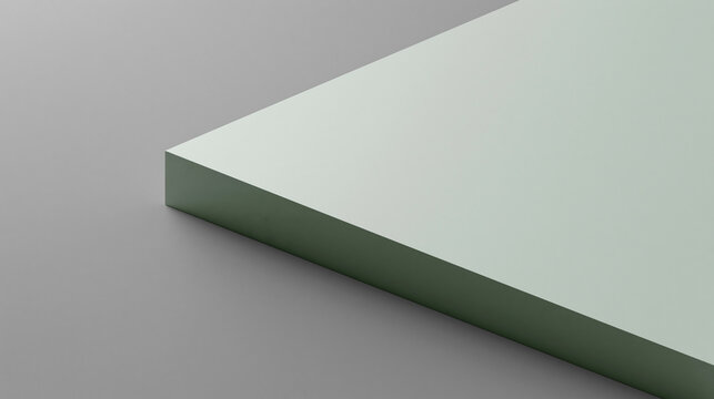 Minimalist Green Podium on Gray Background for Product Display