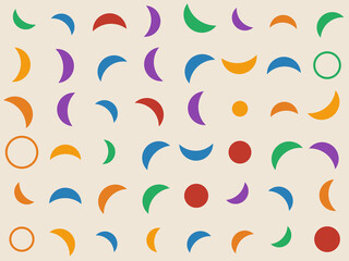Obraz premium Colorful Crescent Grid Minimal Geometric Design