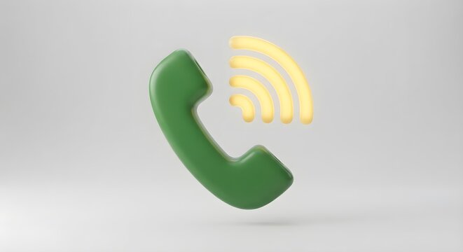 3D Glossy Incoming Phone Call Icon.