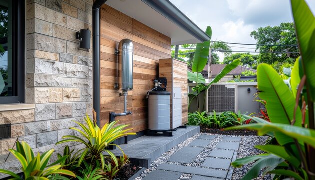 Modern outdoor home water filtration and purification system