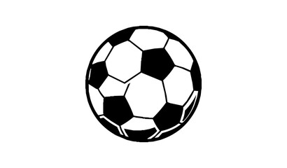 Fototapeta premium Football Soccer Ball Isolated Black White Silhouette Vector Icon