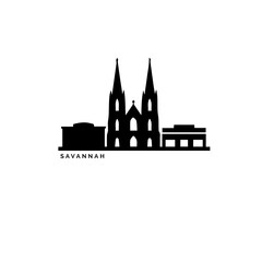 Fototapeta premium Savannah Skyline Solid Vector Icon