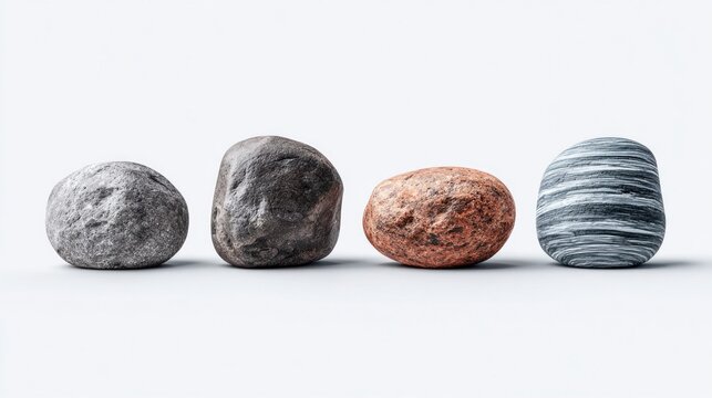 Unique stone textures and colors create visual interest