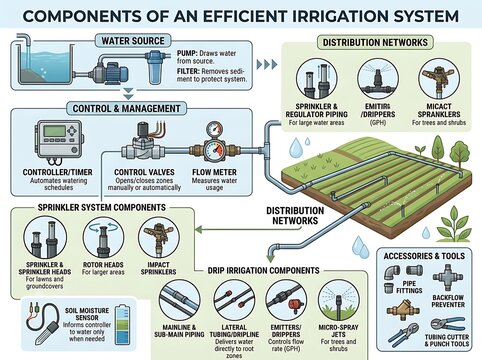 Understanding the Essential Components of an Efficient Water Irrigation System A Diagrammatic Guide to Smart Management and Distribution Networks