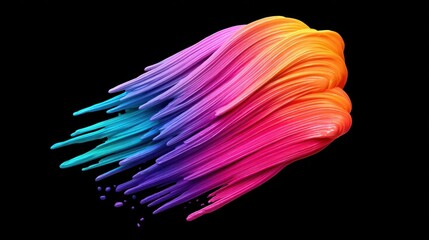 Fototapeta premium Colorful paint swirl isolated on dark backdrop