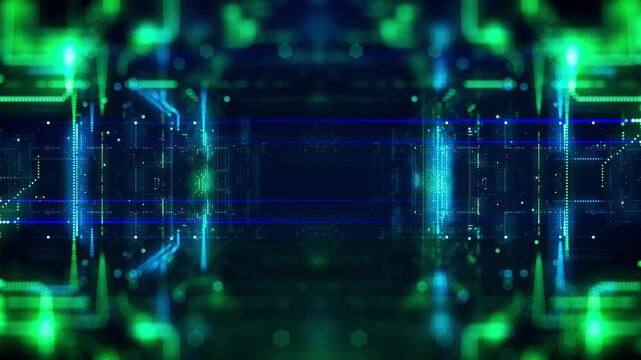 4k Digital Technology Logo Reveal Loop - Miamigain Color Grade