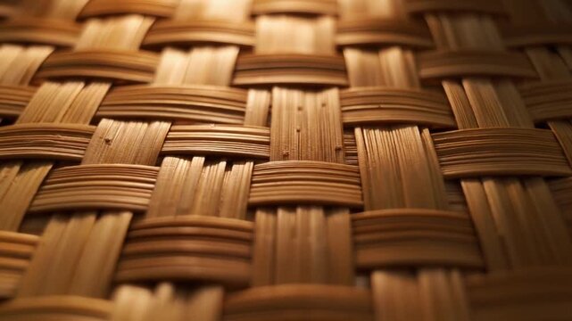 Woven Bamboo Basket Texture Background