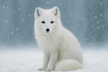 Naklejka premium Majestic arctic fox in snow