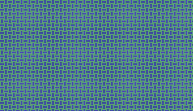 Abstract woven pattern with blue and green rectangular tiles forming a geometric grid structure for modern digital background