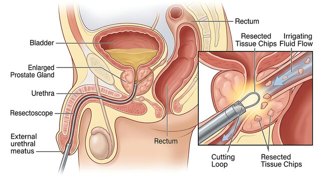 Surgical of prostate resection procedure gland