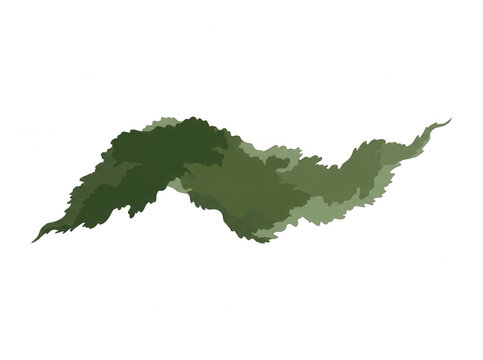 Abstrakte gr&uuml;ne Pinselstrich-Illustration mit organischen Formen und Texturen auf einem sauberen wei&szlig;en Hintergrund f&uuml;r kreative Designprojekte