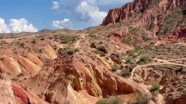Breathtaking scenery of Fairy Tale valley (Dolina Skazok) in Issyk Kul area of Kyrgyzstan