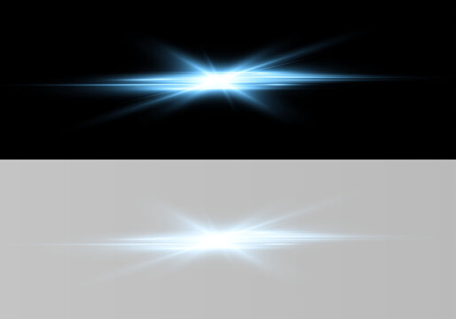 Shimmering rays and sunbeams with radiant light and sparkling flare. 