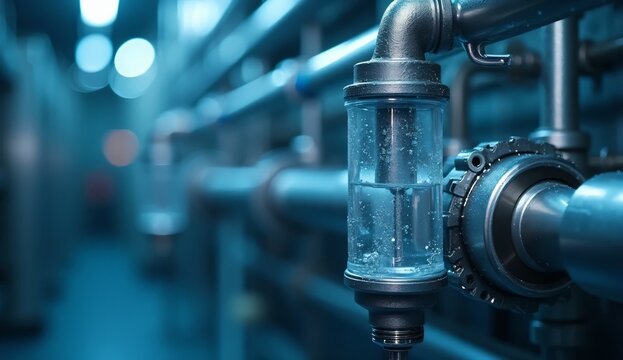 Precision water quality sensor representing municipal treatment infrastructure environmental monitoring clean water technology and resource management