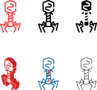 bacteriophage virus variety color icon vector. bacteriophage virus sign. isolated symbol illustration