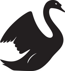 Naklejka premium Swan Silhouette Elegant Water Bird Black Vector Illustration