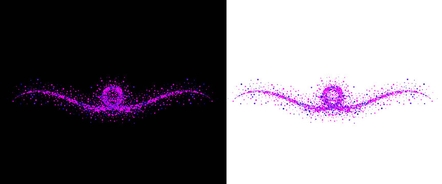 Abstract glowing pink magic sparkle wave dust isolated on transparent background